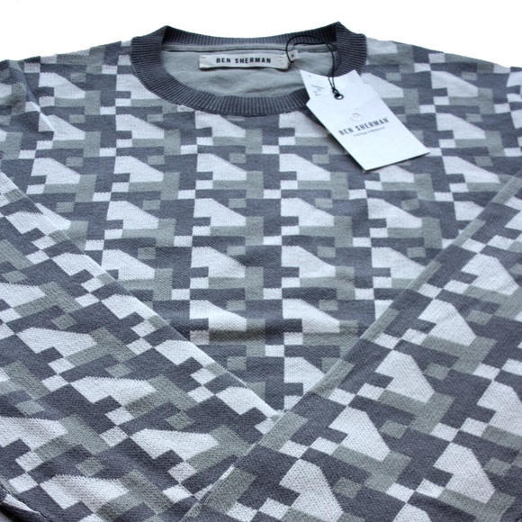 Ben Sherman Houndstooth Sweater Pullover dogtooth - Picture 4 of 8